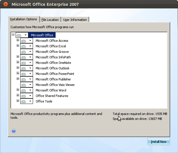 Install Office 2007